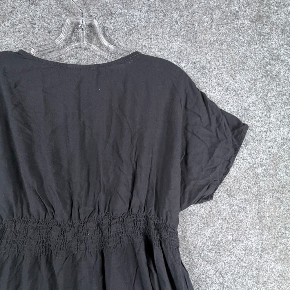 Angie Mini Dress Womens XL Black Studded Short Sleeve Casual Party Wear V Neck - Picture 16 of 16